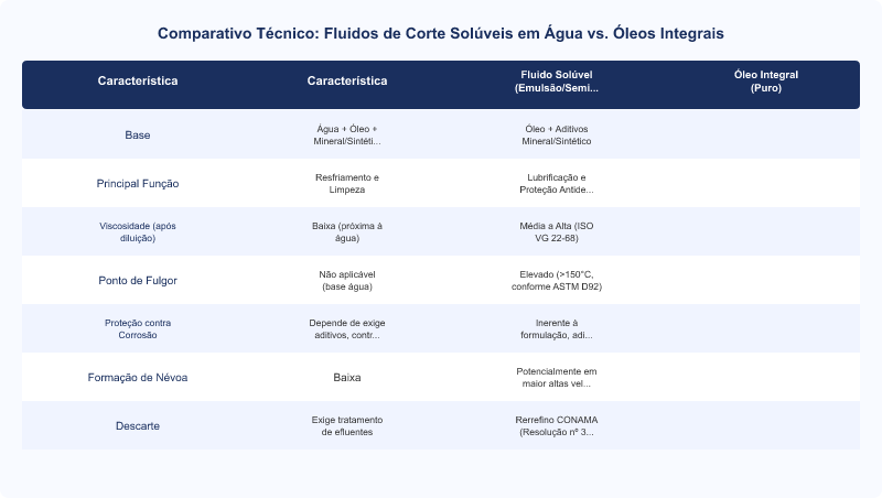 Fluidos de Corte: Solúveis vs. Integrais em Usinagem CNC